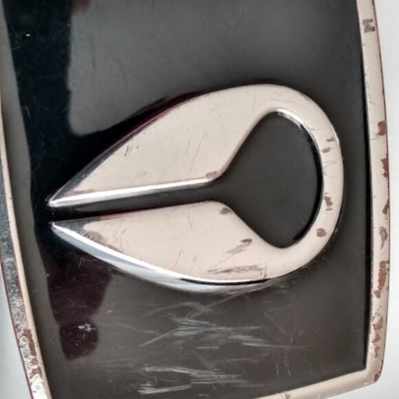 Nixon Genuine Women's Belt Black and Silver Tone Enamel Buckle See Description - Picture 3 of 5